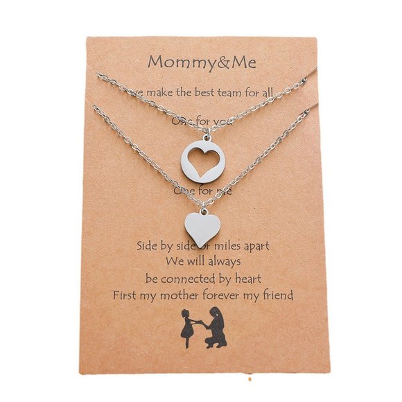Amanda Lee Jewelry Jewelry - 2 PC Silver Heart Necklace Set "Mommy & Me"